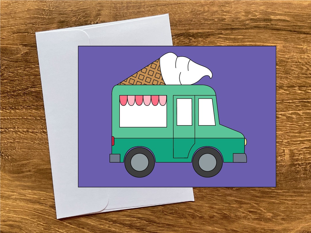 Ice Cream Truck Printable Digital Download Card. Digital Download Card ...