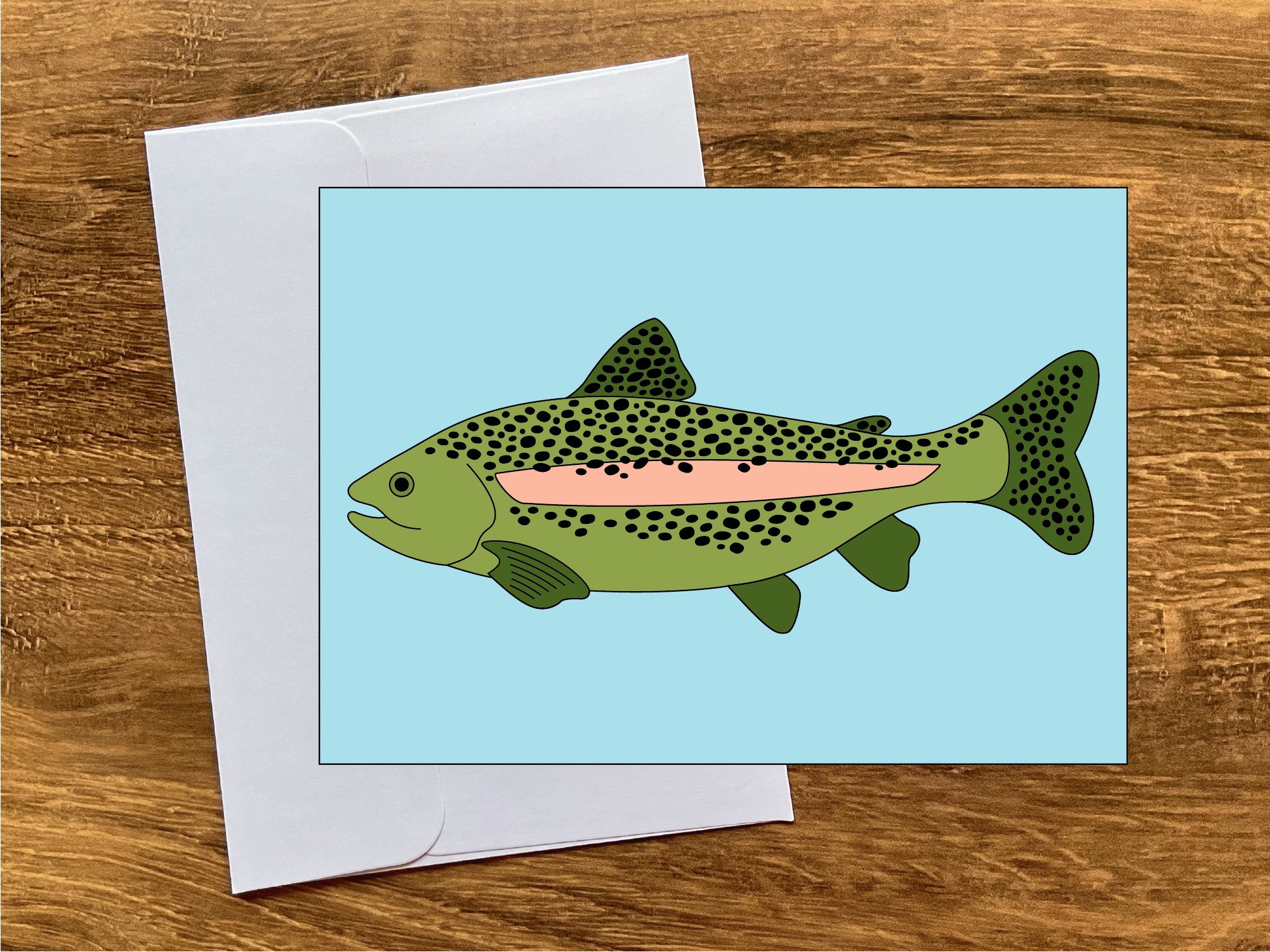 Rainbow Trout Printable Digital Download Card. Digital Download Card ...