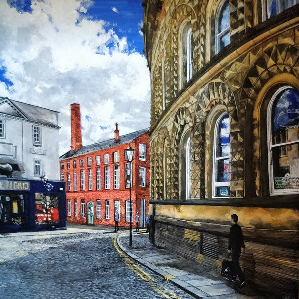 Art Greeting Card, 'The Corn Exchange, Leeds', from original painting by Annie Power, Fine Art Cards, Yorkshire, Blank cards, birthday cards