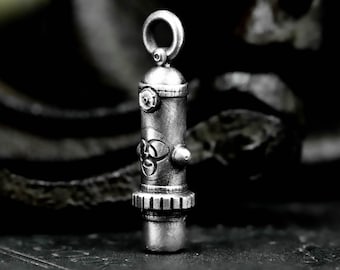 Biohazard Canister Urn Silver Pendant - Cold War Steel Necklace
