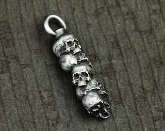 Skull Tower Urn Pendant - Tangled Bone Locket Jewelry