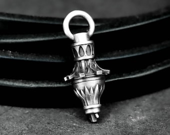 Flame Lantern 925 Silver Urn Pendant: Ashes Keepsake Necklace