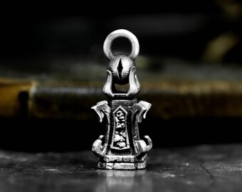 Soul Tower 925 Silver Urn Pendant: Gothic Keepsake Necklace
