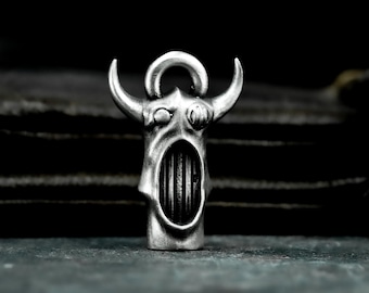 Bull God Totem Pillar 925Silver Urn Pendant - Tribal Deity Memorial Jewelry - Primitive Keepsake Necklace