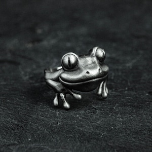 925 silver frog ring, frog prince, silver frog ring, delicate ring, gift for boyfriend - handmade
