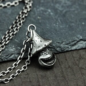925 Sterling Silver Evil Mushroom Pendant - Mushroom Jewelry - Evil Mushroom Pendant - Wonderful Gift for Her