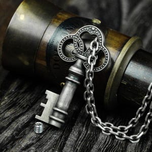 Key to Heaven Urn 925 Silver Pendant Necklace - Cremation Ash Collection Jewelry Wearing Pendant Gift - Portable Urn Necklace