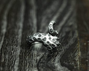 Sterling Silver Leopard Claw Ring: Vintage Style Adjustable Jewelry