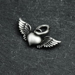 925 Sterling Silver Heart Angel Pendant Necklace, Angel Heart Pendant, Mother&#39;s Day Gift, Gift for Her - Handmade