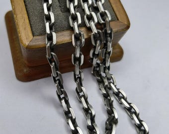 925 Silver Necklace: Unique Hook Chain, Lobster Clasp