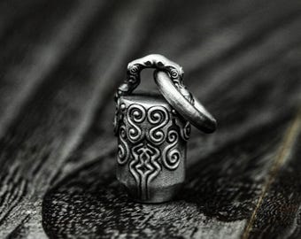 Japanese Soul Wooden Lock Urn 925 Silver Pendant - Custom Engraved Urn Necklace - Cremation Ashes Jewelry Wearing Gift - Portable Urn