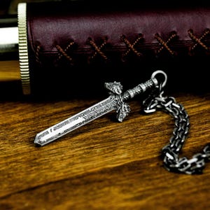 Mayan sacrificial sword 925 silver pendant necklace - pattern engraving custom tribal high-end totem silver pendant - handmade unique gift