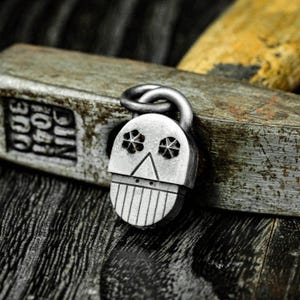 Ghost Silver Skull Pendant - Cremation Necklace - Anatomical Skull - Human Skull Jewelry - Unisex Pendant