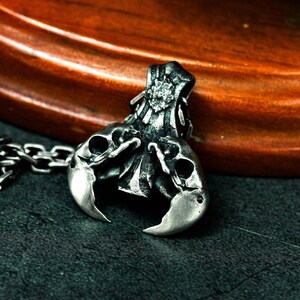Parrot Skull Urn 925 Silver Pendant Necklace - Twin Skull Animal Gothic Urn Necklace - Personalized Portable Memorial Urn Bird Skull