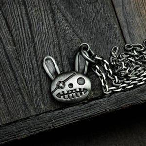 925 Sterling Silber Kaninchen Anhänger, Kaninchen Halskette, Hase Anhänger, Hase Schmuck, Kaninchen Liebhaber Geschenk - Handgemacht