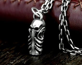 Egyptian Obelisk 925Silver Urn Pendant - Ancient Afterlife Memorial Jewelry - Pharaoh's Spirit Keepsake Necklace