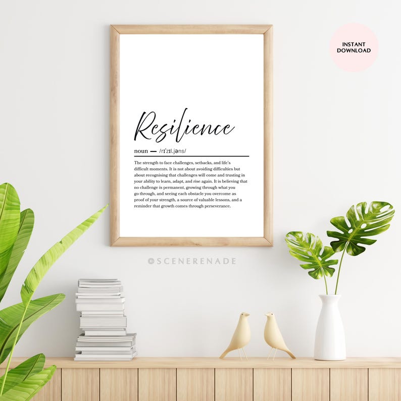 Resilience Definition Print, Motivational Print, Home Decor ...
