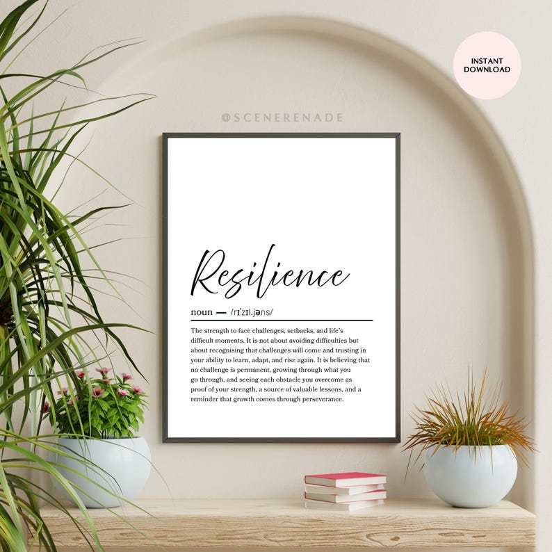 Resilience Definition Print, Motivational Print, Home Decor ...