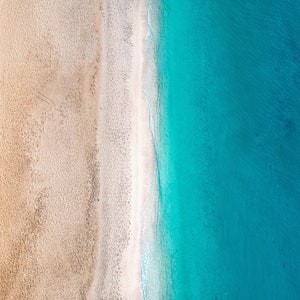 Aerial view of Megali Petra Beach-Lefkada Greece. Digital Print