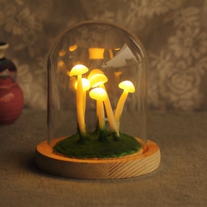 Cute Mushroom Nightlight, Nature Desk Lamp, Forest Table Lamp, Handcrafted for Unique Home Decor NG003