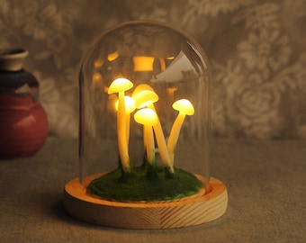 Cute Mushroom Nightlight, Nature Desk Lamp, Forest Table Lamp, Handcrafted for Unique Home Decor NG003