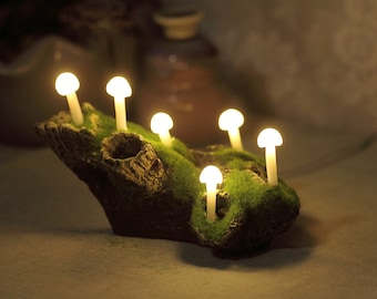 Lámpara de escritorio Zen Atmosphere Driftwood Mushroom, luz nocturna NL001