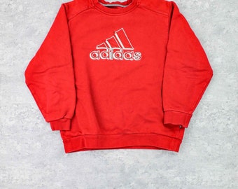 Vintage Adidas Spellout Sweater Red - XXS