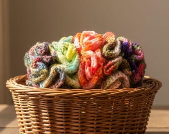 Hand Crocheted Wool Hair Scrunchie | Hair Ties | OOAK Boho Hair Accessory