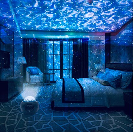 Colorful Ocean Wave Starry Galaxy Projector Nightlight Bluetooth USB Music Player Star Night Light Projection Lamp Gifts, used for sale  