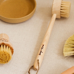 Natural Round and Tall Pot & Dish Brush, Organic Biodegradable Zero Waste Multipurpose Brush, Sustainable Kitchen, Dish and Vegetable Brush