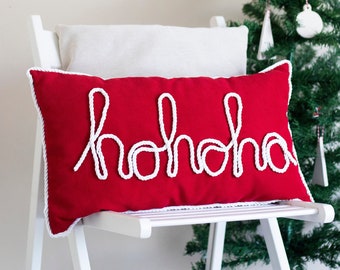 Christmas HoHoHo Pillow | Christmas Decoration | Winter Decorative Pillows | Christmas Pillow | Santa Pillow