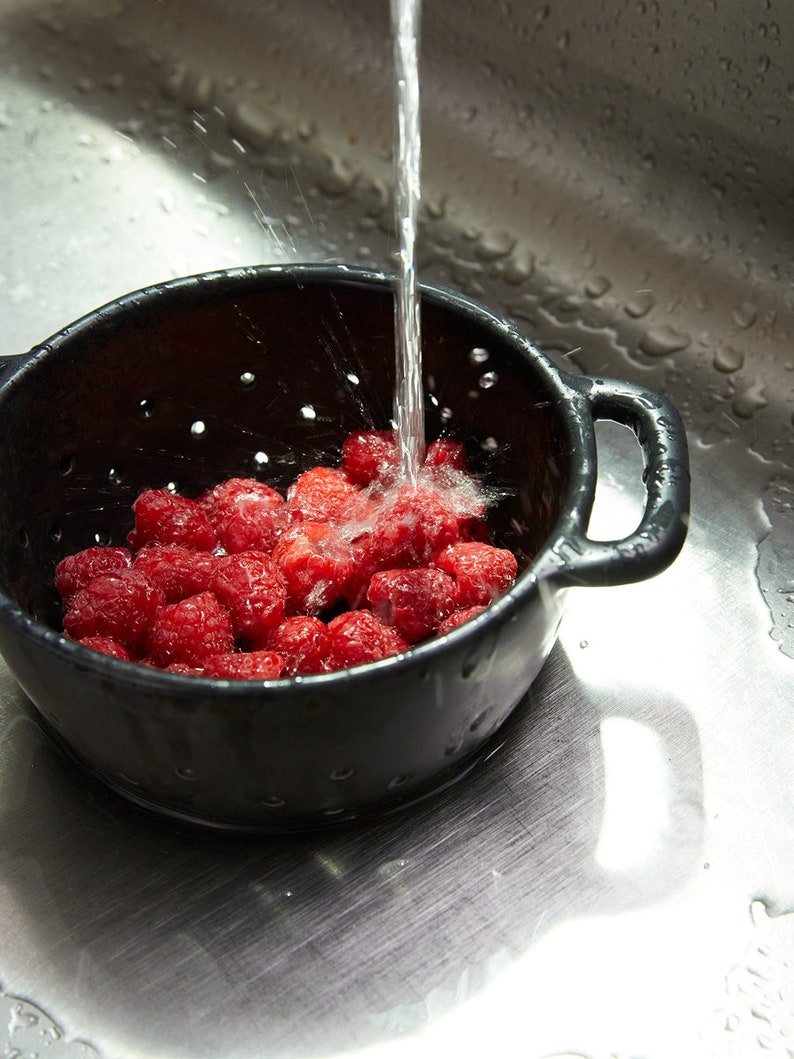 Handmade Ceramic Colander & Strainer, Ceramic Kitchenware, Ceramic Berry Bowl, Fruit bowl, Ceramic Berry basket, FREE Shipping image 2