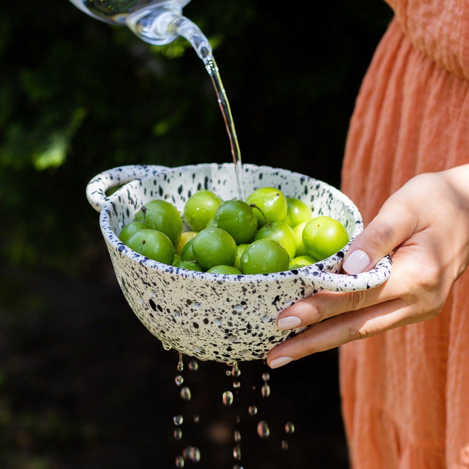 passoire et passoire en céramique faites à la main, ustensiles de cuisine céramique, bol baies fruits, panier livraison gratuite