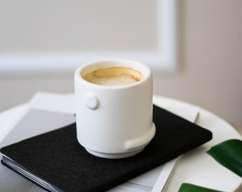 Handmade Ceramic Coffee Mug – Minimal Pottery Tea Cup, Coffee Lover Gift