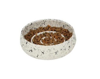 Handmade Ceramic Slow Feeder Pet Bowl – Organic Dog & Cat Food Bowl, Multiple Sizes, Colors