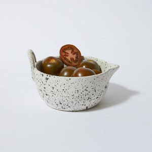 Handmade Ceramic Mixing Bowl, Deep Pottery Pantry Bowl with Spout, Large Batter Bowl, Stoneware Handled Pouring Bowl, FREE Shipping