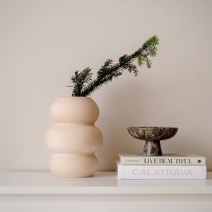 Florero de cerámica hecho a mano, florero de pieza central, florero de cerámica, florero decorativo, florero de cerámica de Basilea, florero elegante, estilo nórdico, florero boho