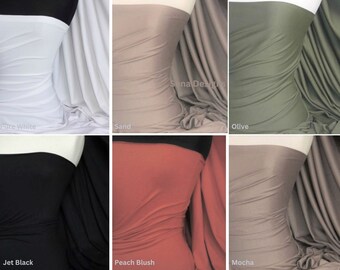 Tejido de jersey de algodón y elastano, licra elástica en 4 direcciones, material para confección de camisetas.