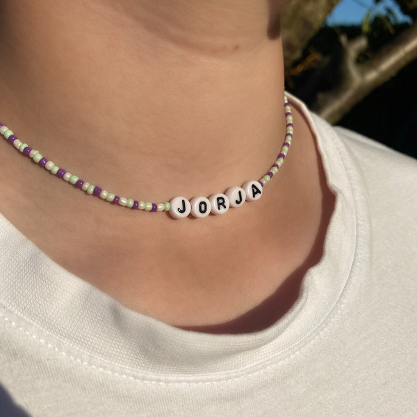 Beaded name necklace