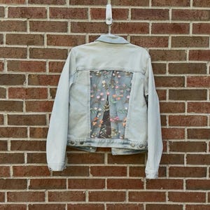 Reworked flower  jean Jacket