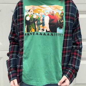 Reworked Elf SANTA!!!!!!! Flannel T-shirt