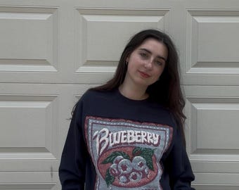 Reworked blueberry crewneck