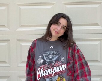 Reworked Blackhawks Flannel T-shirt