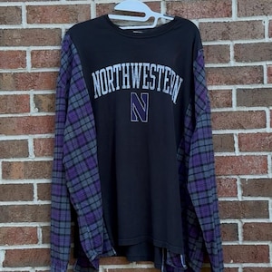 Reworked Northwestern University Flannel T-shirt