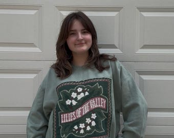 Reworked lilies of the valley crewneck