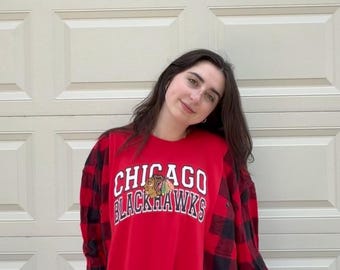 Reworked Blackhawks Flannel T-shirt