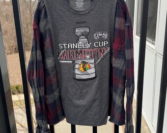 Reworked Chicago Blackhawk Flannel T-shirt