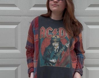 Reworked Red AC/DC T-shirt