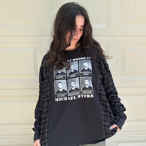 Herwerkt flanellen Halloween-T-shirt