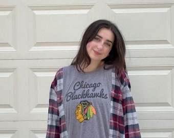 Reworked Blackhawks Flannel T-shirt